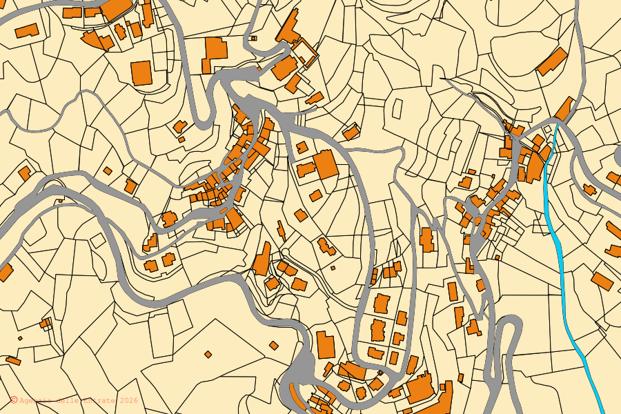 Mappa catastale del centro di Casto: particelle e fabbricati, cartografia Agenzia delle Entrate