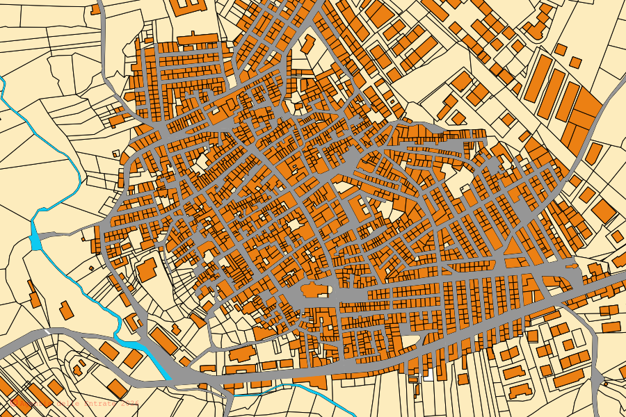 Mappa catastale del centro di Castrofilippo: particelle e fabbricati, cartografia Agenzia delle Entrate