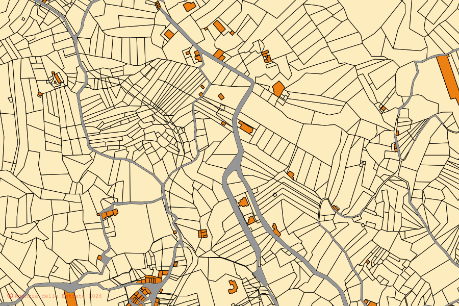 Mappa catastale del centro di Castroreale: particelle e fabbricati, cartografia Agenzia delle Entrate
