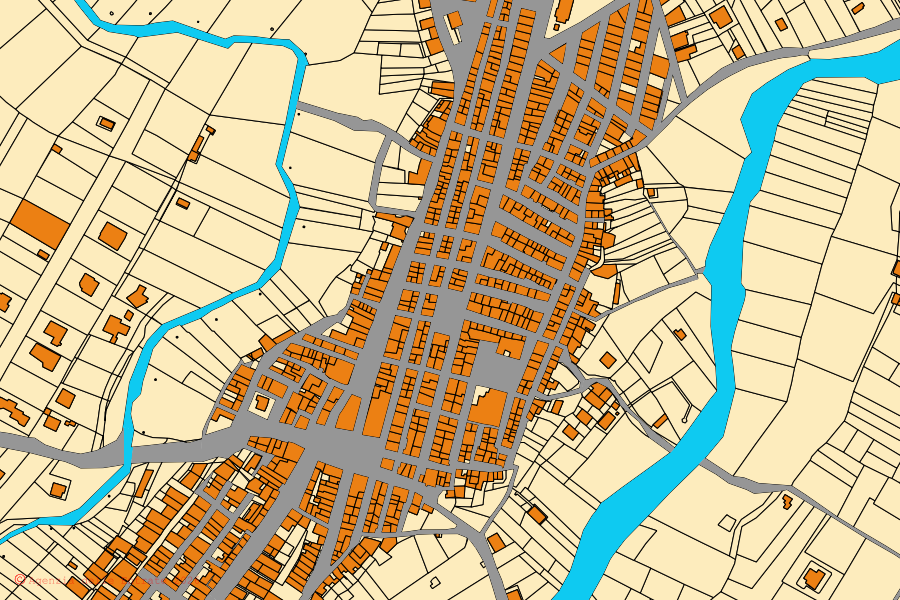 Mappa catastale del centro di Catenanuova: particelle e fabbricati, cartografia Agenzia delle Entrate