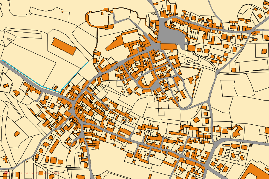 Mappa catastale del centro di Cavriana: particelle e fabbricati, cartografia Agenzia delle Entrate