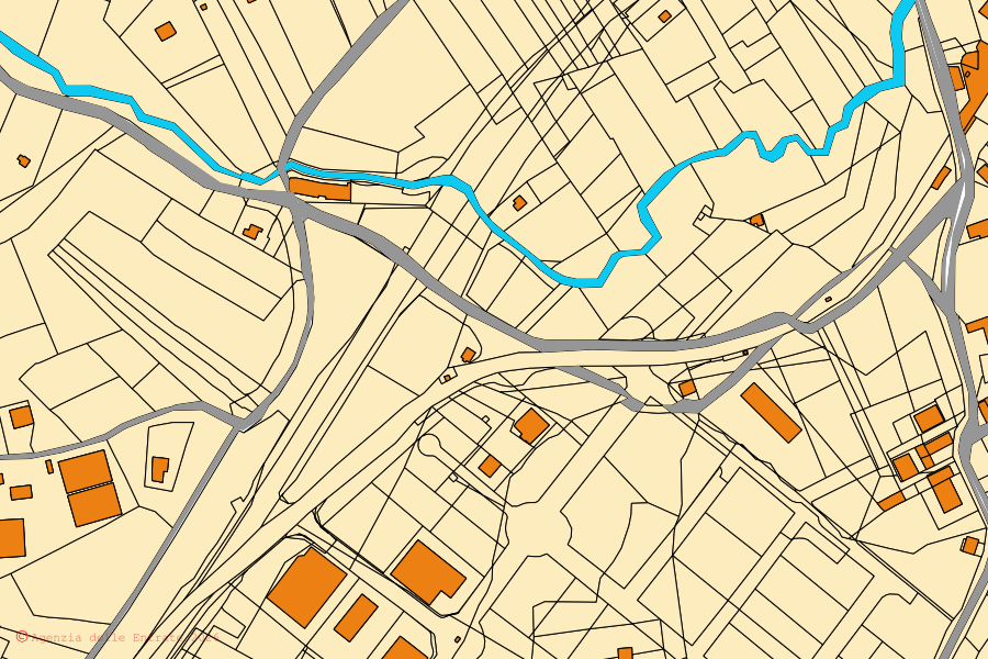 Mappa catastale del centro di Cefalà Diana: particelle e fabbricati, cartografia Agenzia delle Entrate