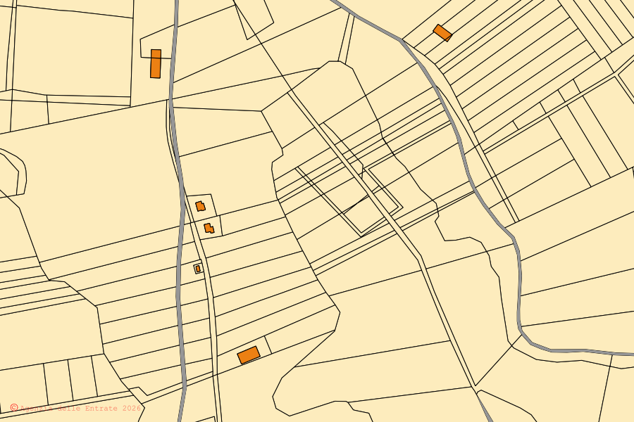 Mappa catastale del centro di Celico: particelle e fabbricati, cartografia Agenzia delle Entrate
