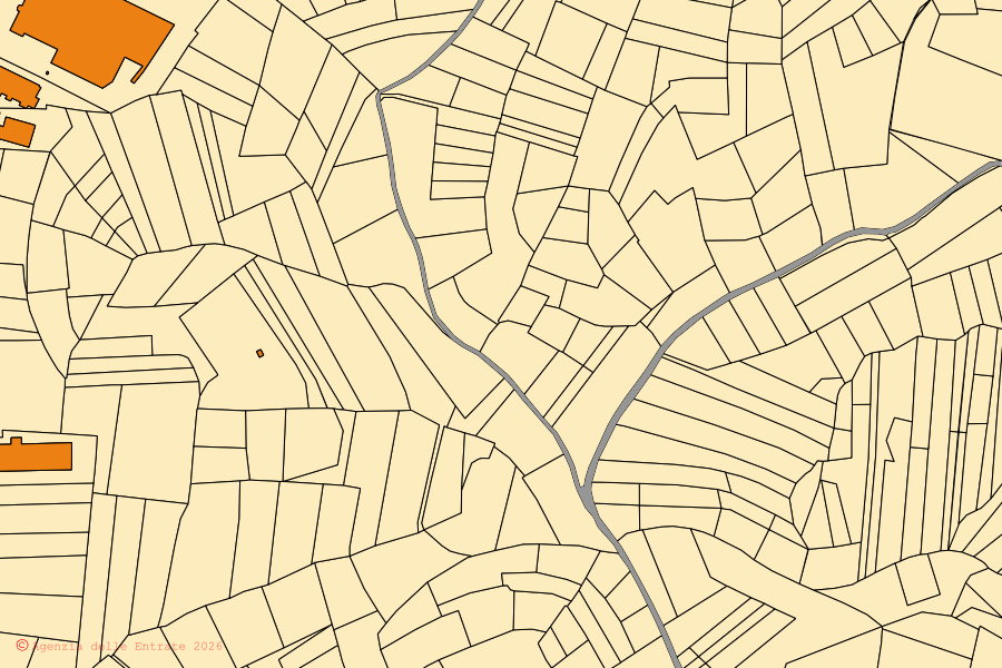 Mappa catastale del centro di Celle Enomondo: particelle e fabbricati, cartografia Agenzia delle Entrate