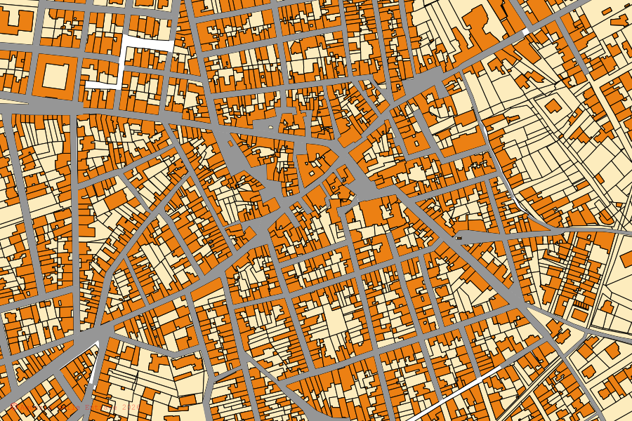 Mappa catastale del centro di Cellino San Marco: particelle e fabbricati, cartografia Agenzia delle Entrate