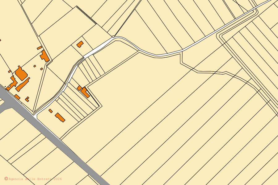 Mappa catastale del centro di Cellole: particelle e fabbricati, cartografia Agenzia delle Entrate