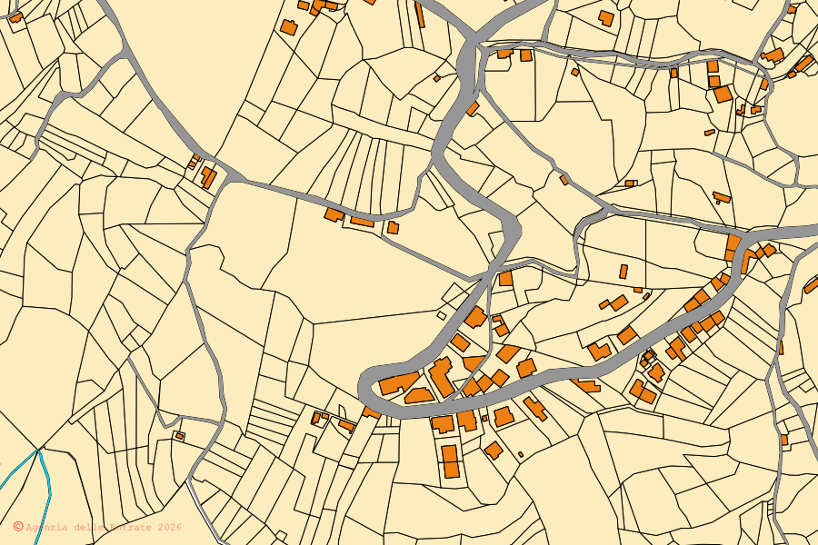 Mappa catastale del centro di Cenadi: particelle e fabbricati, cartografia Agenzia delle Entrate