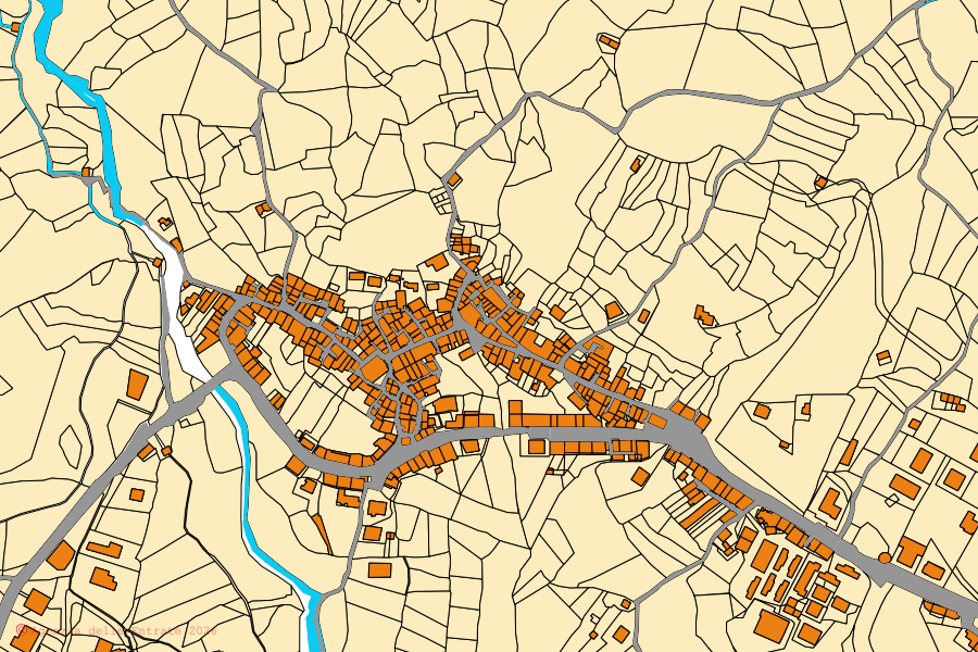 Mappa catastale del centro di Centrache: particelle e fabbricati, cartografia Agenzia delle Entrate