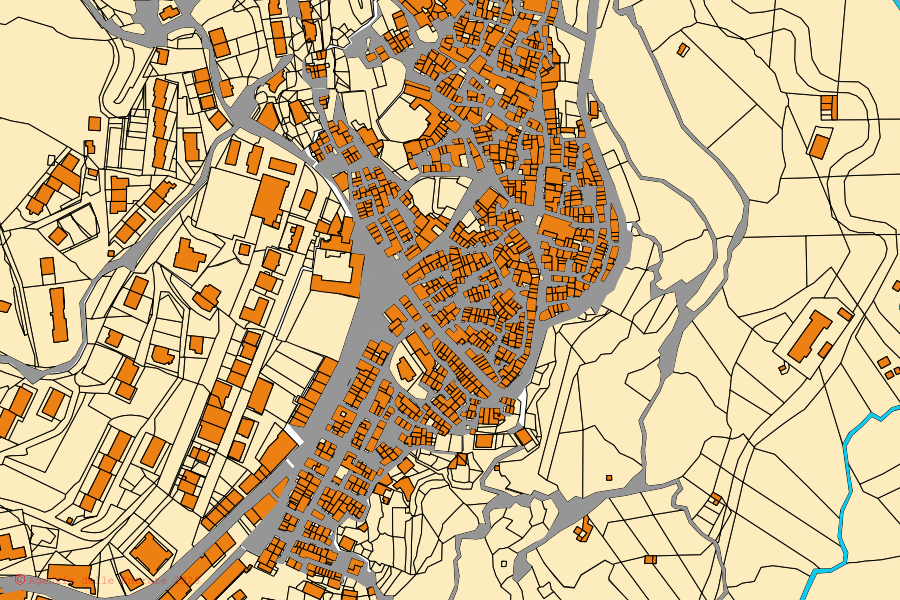 Mappa catastale del centro di Cerami: particelle e fabbricati, cartografia Agenzia delle Entrate