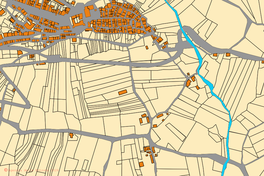 Mappa catastale del centro di Cercepiccola: particelle e fabbricati, cartografia Agenzia delle Entrate