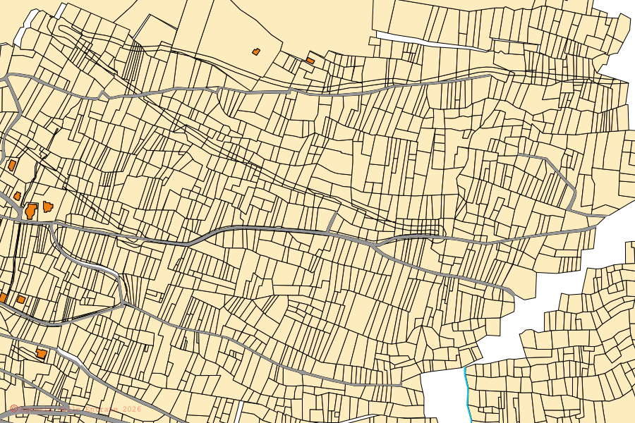 Mappa catastale del centro di Cercino: particelle e fabbricati, cartografia Agenzia delle Entrate
