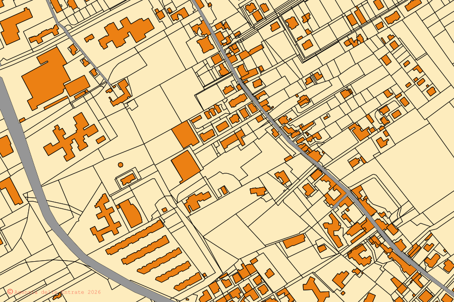 Mappa catastale del centro di Cercola: particelle e fabbricati, cartografia Agenzia delle Entrate