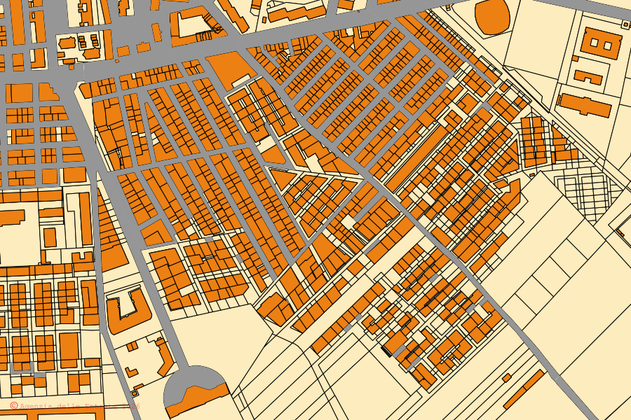 Mappa catastale del centro di Cerignola: particelle e fabbricati, cartografia Agenzia delle Entrate