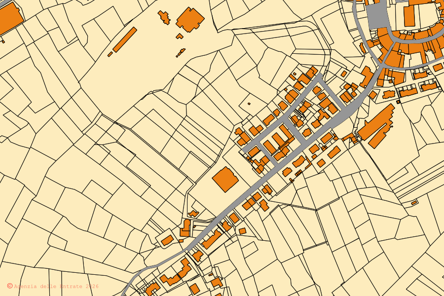 Mappa catastale del centro di Cerreto Guidi: particelle e fabbricati, cartografia Agenzia delle Entrate