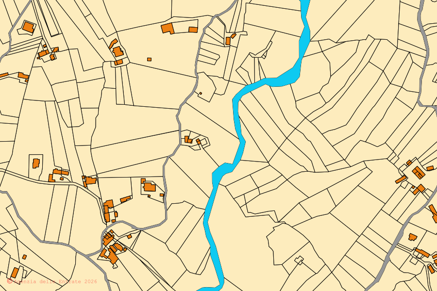 Mappa catastale del centro di Cerreto Sannita: particelle e fabbricati, cartografia Agenzia delle Entrate