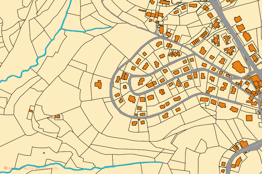 Mappa catastale del centro di Cerro Veronese: particelle e fabbricati, cartografia Agenzia delle Entrate