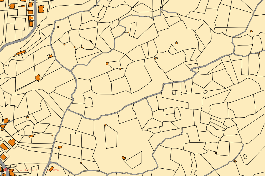 Mappa catastale del centro di Cerzeto: particelle e fabbricati, cartografia Agenzia delle Entrate
