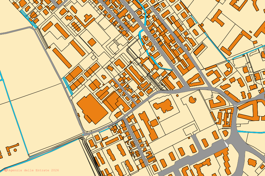 Mappa catastale del centro di Cesano Boscone: particelle e fabbricati, cartografia Agenzia delle Entrate