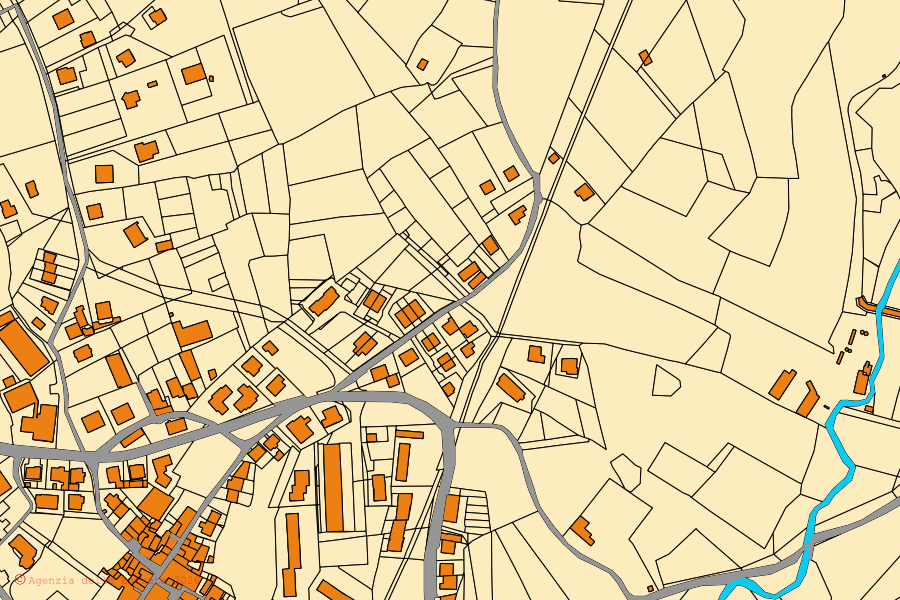 Mappa catastale del centro di Cesinali: particelle e fabbricati, cartografia Agenzia delle Entrate