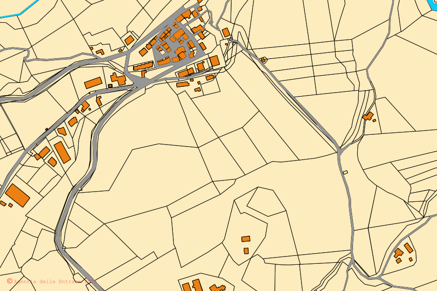 Mappa catastale del centro di Cessapalombo: particelle e fabbricati, cartografia Agenzia delle Entrate
