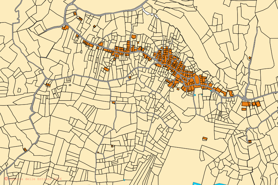 Mappa catastale del centro di Cetraro: particelle e fabbricati, cartografia Agenzia delle Entrate
