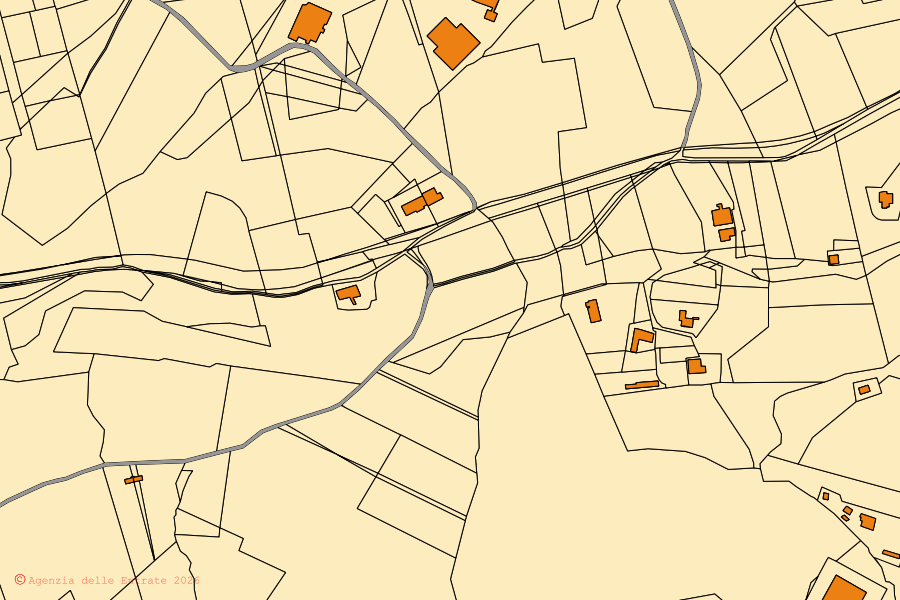 Mappa catastale del centro di Chianciano Terme: particelle e fabbricati, cartografia Agenzia delle Entrate