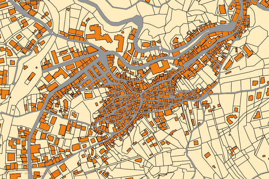 Mappa catastale del centro di Chiaravalle Centrale: particelle e fabbricati, cartografia Agenzia delle Entrate