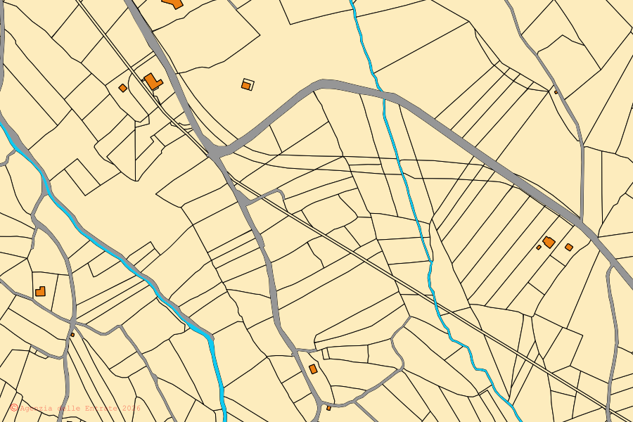 Mappa catastale del centro di Ciciliano: particelle e fabbricati, cartografia Agenzia delle Entrate