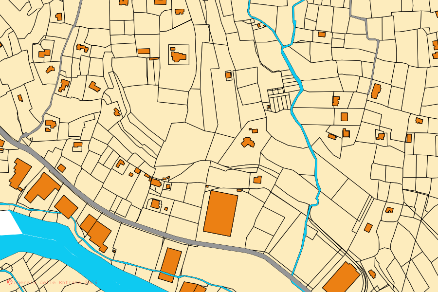 Mappa catastale del centro di Cisano sul Neva: particelle e fabbricati, cartografia Agenzia delle Entrate