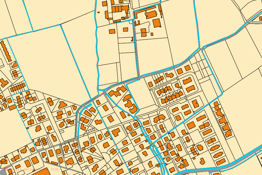 Mappa catastale del centro di Cisliano: particelle e fabbricati, cartografia Agenzia delle Entrate