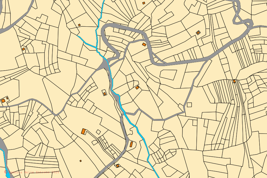 Mappa catastale del centro di Civitacampomarano: particelle e fabbricati, cartografia Agenzia delle Entrate