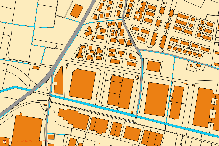 Mappa catastale del centro di Coccaglio: particelle e fabbricati, cartografia Agenzia delle Entrate
