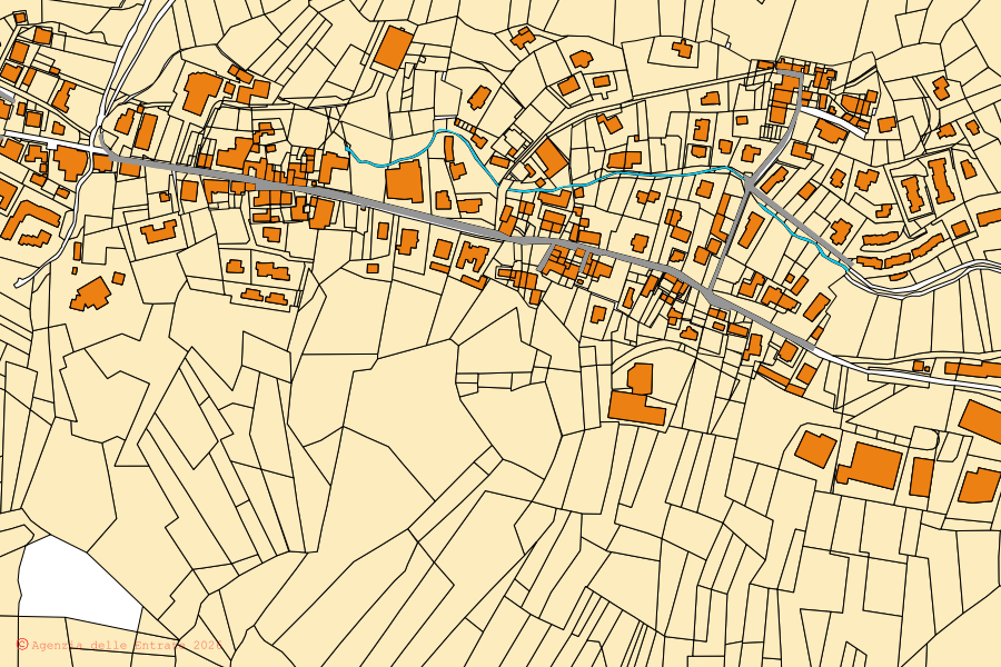 Mappa catastale del centro di Colere: particelle e fabbricati, cartografia Agenzia delle Entrate