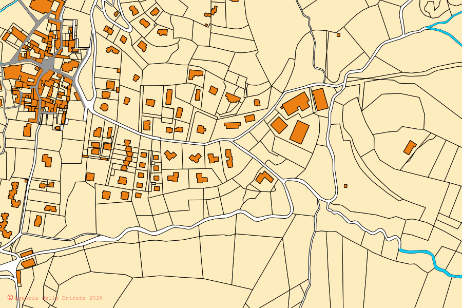 Mappa catastale del centro di Colle Brianza: particelle e fabbricati, cartografia Agenzia delle Entrate