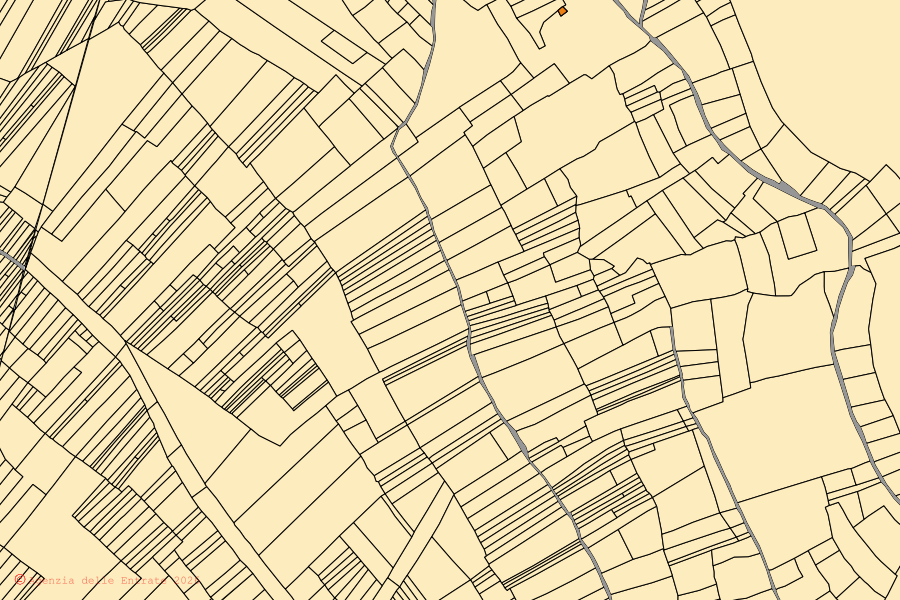 Mappa catastale del centro di Collepietro: particelle e fabbricati, cartografia Agenzia delle Entrate