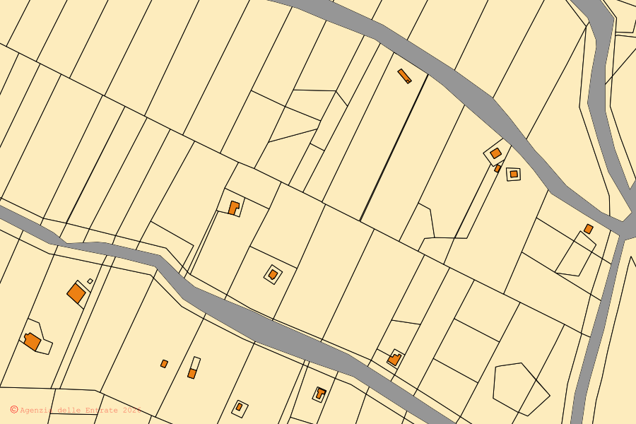 Mappa catastale del centro di Collesano: particelle e fabbricati, cartografia Agenzia delle Entrate