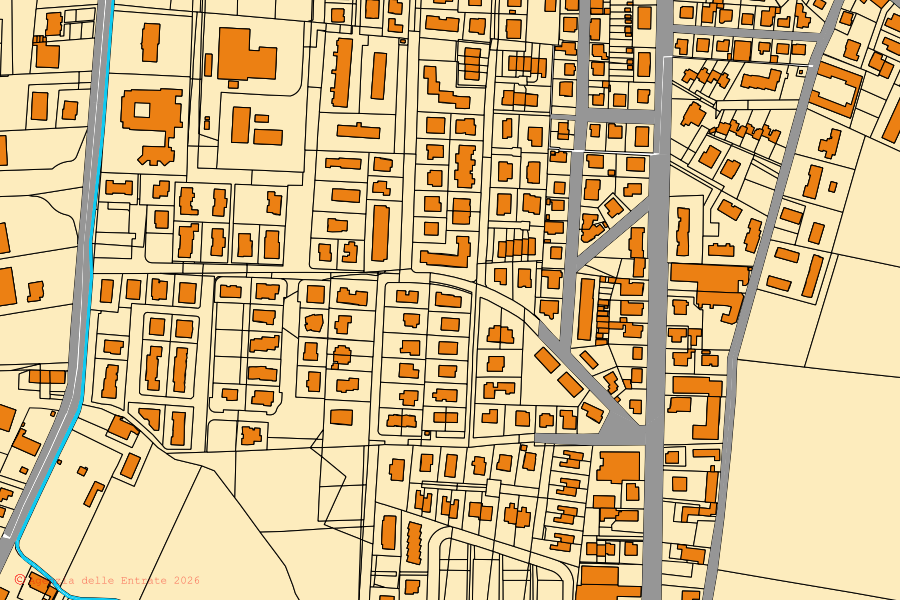 Mappa catastale del centro di Cologna Veneta: particelle e fabbricati, cartografia Agenzia delle Entrate