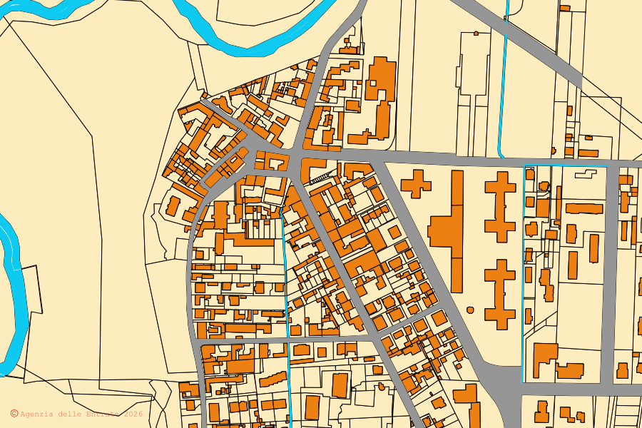 Mappa catastale del centro di Cologno Monzese: particelle e fabbricati, cartografia Agenzia delle Entrate
