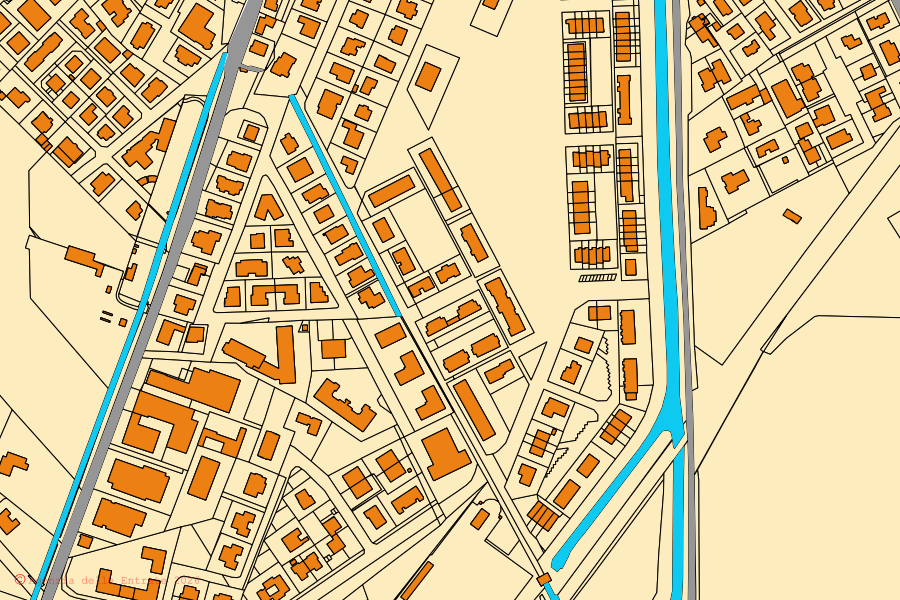 Mappa catastale del centro di Colorno: particelle e fabbricati, cartografia Agenzia delle Entrate