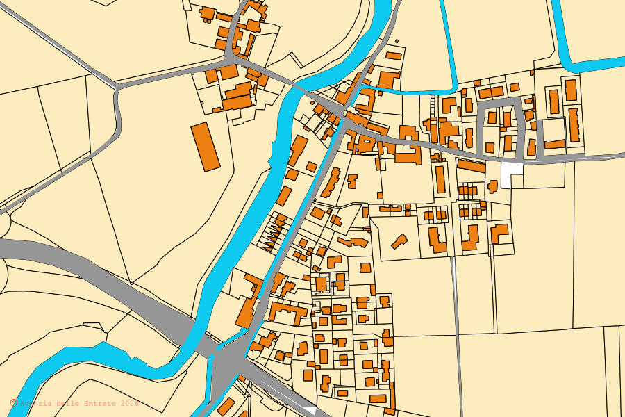 Mappa catastale del centro di Colturano: particelle e fabbricati, cartografia Agenzia delle Entrate