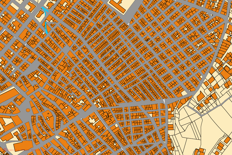 Mappa catastale del centro di Comiso: particelle e fabbricati, cartografia Agenzia delle Entrate
