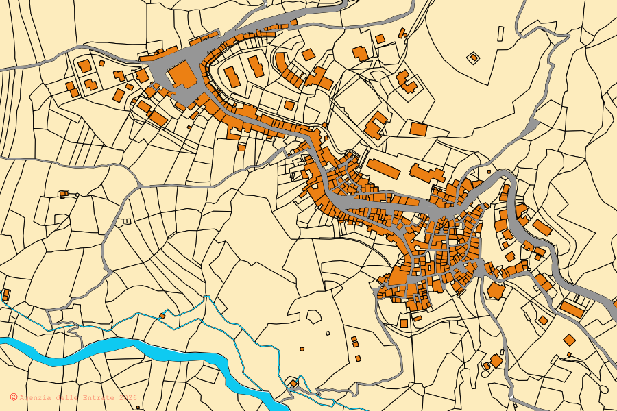 Mappa catastale del centro di Conflenti: particelle e fabbricati, cartografia Agenzia delle Entrate
