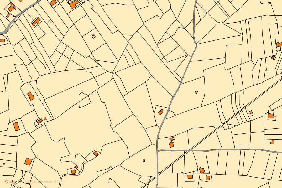 Mappa catastale del centro di Contrada: particelle e fabbricati, cartografia Agenzia delle Entrate