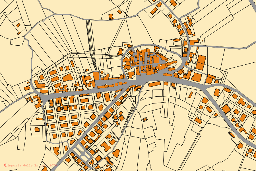 Mappa catastale del centro di Controguerra: particelle e fabbricati, cartografia Agenzia delle Entrate