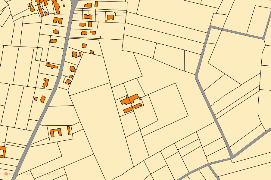 Mappa catastale del centro di Conzano: particelle e fabbricati, cartografia Agenzia delle Entrate