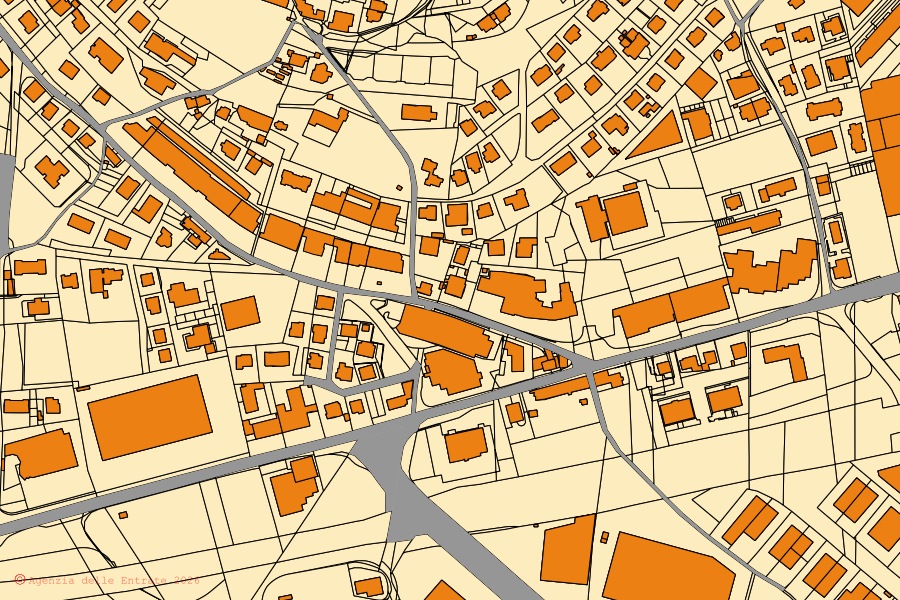 Mappa catastale del centro di Corciano: particelle e fabbricati, cartografia Agenzia delle Entrate