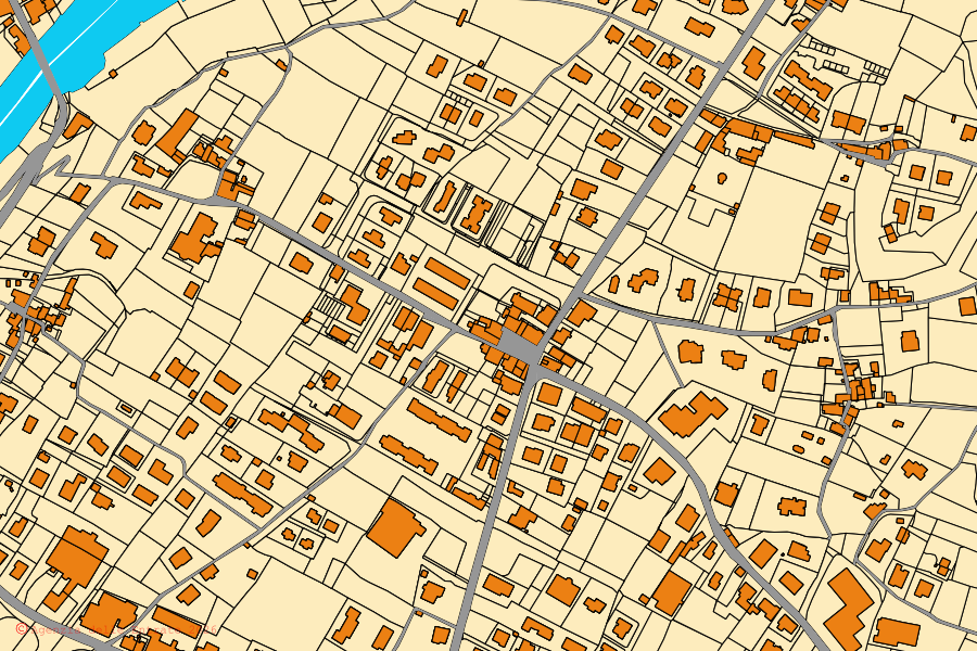 Mappa catastale del centro di Coreglia Antelminelli: particelle e fabbricati, cartografia Agenzia delle Entrate