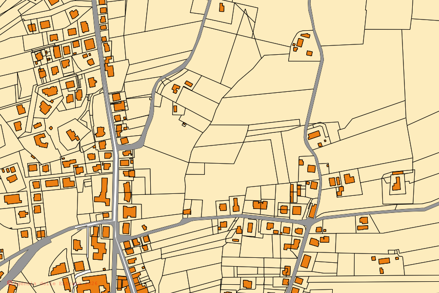 Mappa catastale del centro di Corinaldo: particelle e fabbricati, cartografia Agenzia delle Entrate