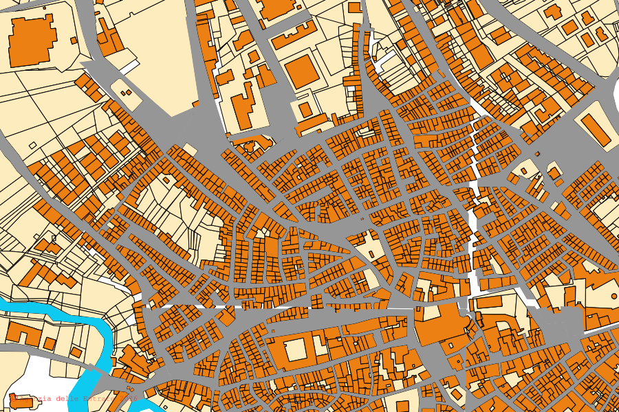 Mappa catastale del centro di Corleone: particelle e fabbricati, cartografia Agenzia delle Entrate