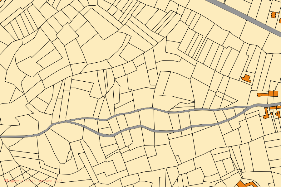 Mappa catastale del centro di Cortazzone: particelle e fabbricati, cartografia Agenzia delle Entrate